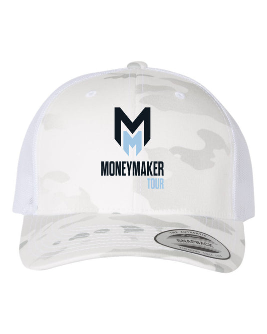 Moneymaker White Camo Trucker Snapback