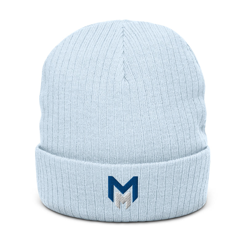 Load image into Gallery viewer, Moneymaker &quot;MM&quot; Ribbed knit beanie
