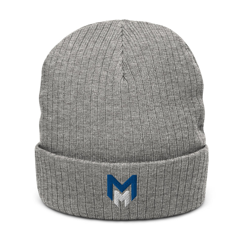 Load image into Gallery viewer, Moneymaker &quot;MM&quot; Ribbed knit beanie
